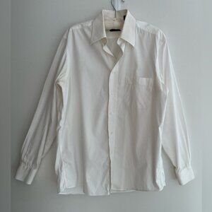 BOSS By Hugo Boss 100% Cotton White Dress Shirt Made Switzerland Office Formal